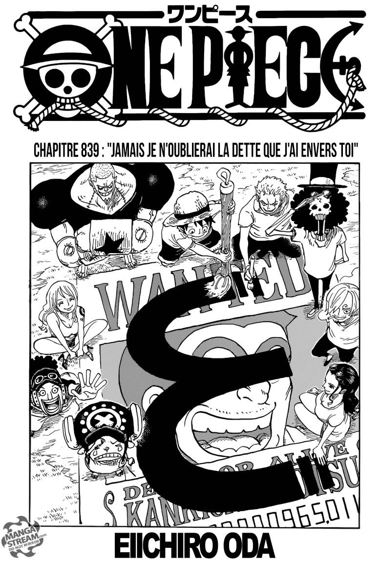 Lecture en ligne One Piece 839 page 2